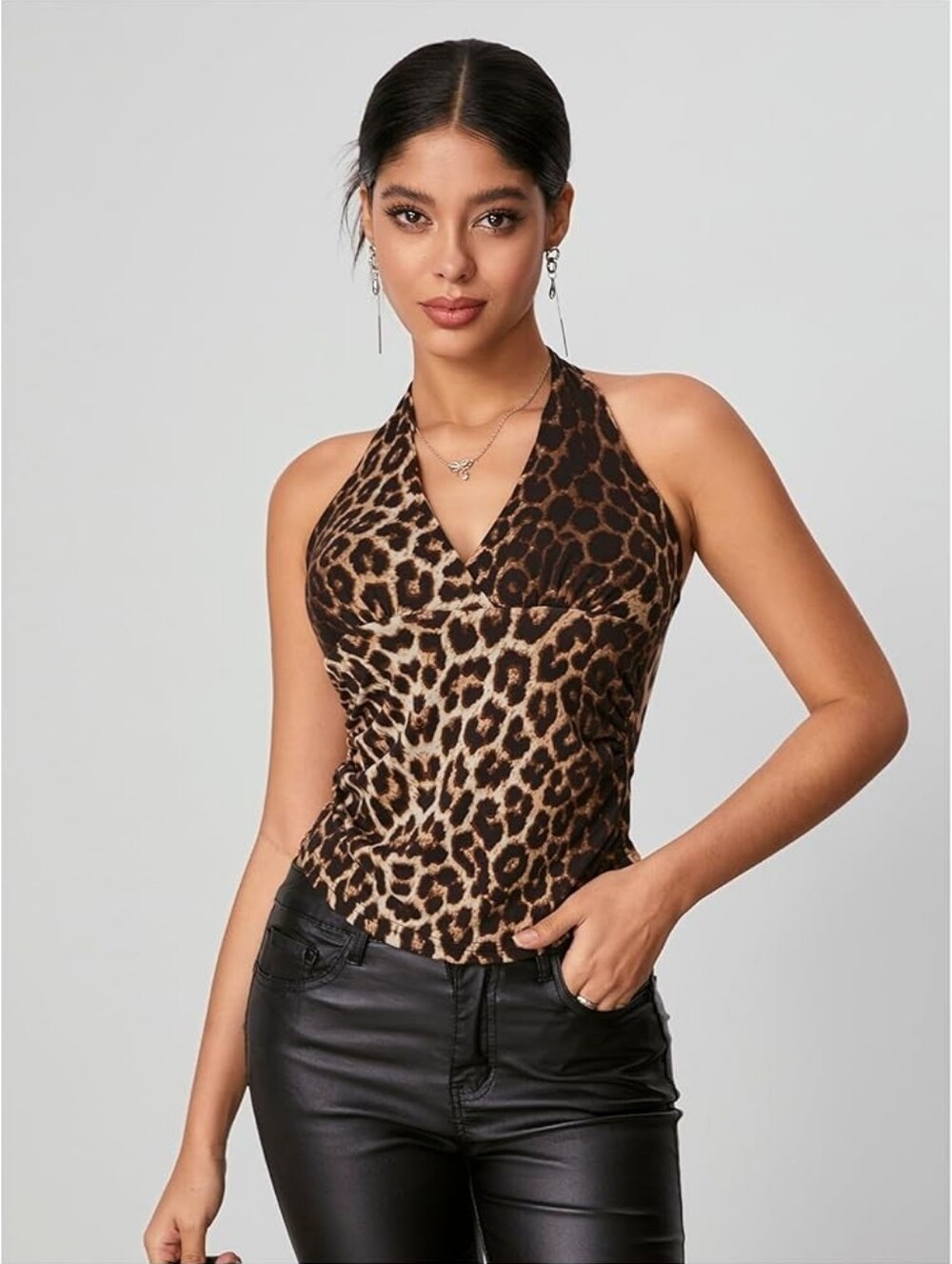 LEOPARD HALTER TOP NWT 16-18 XL